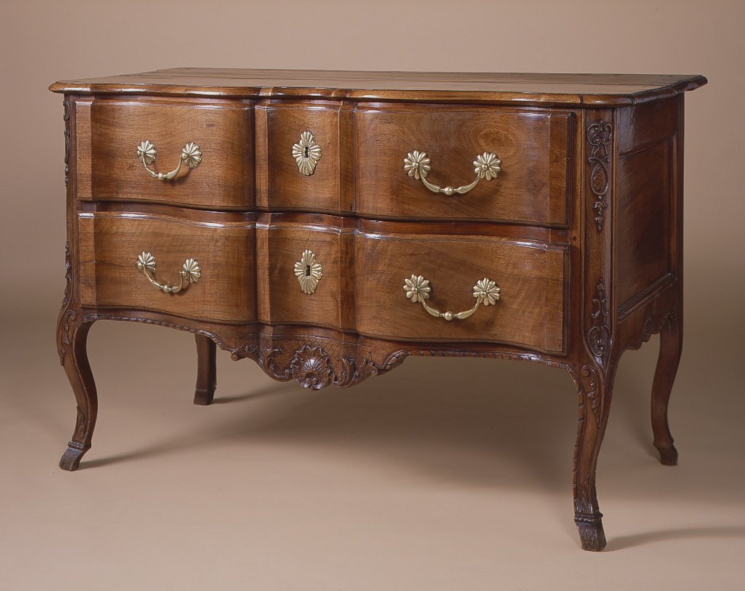 French Régence, Walnut, Two-Drawer Commode Attributed to Pierre Hache 
