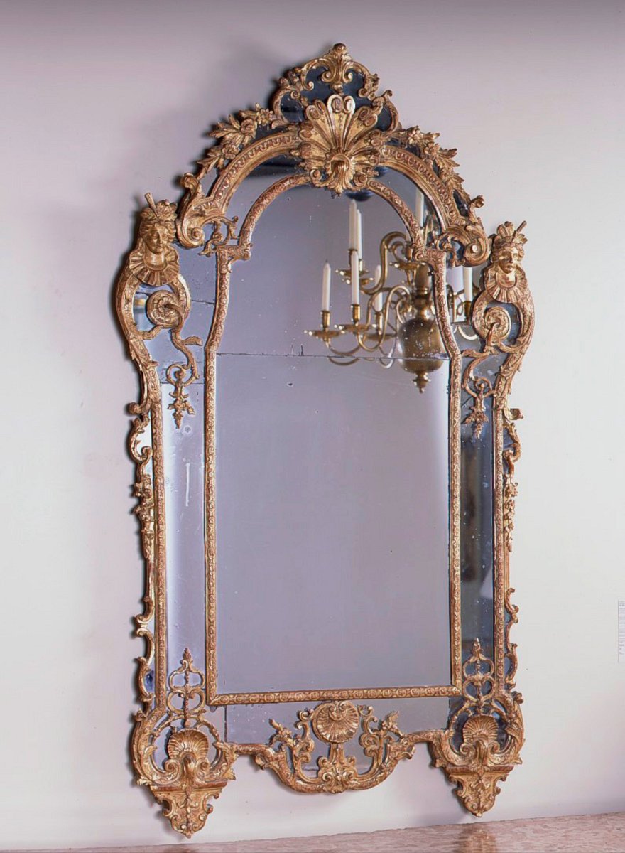 French Régence Period, Giltwood Mirror