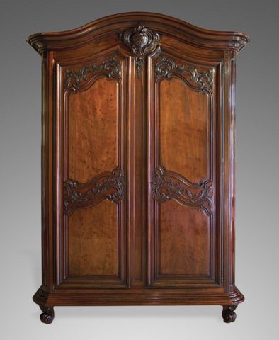 French Louis XV Period, Solid Mahogany, Bordelais Armoire - Click to enlarge and for full details.