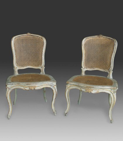 French Louis XV, Beechwood Side Chairs Attributed to Etienne Michard - Click to enlarge and for full details.