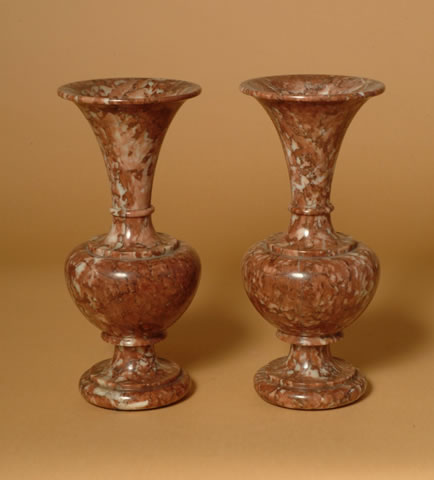 Pair of French, Late 19th Century, Turned Marble Vases - Click to enlarge and for full details.