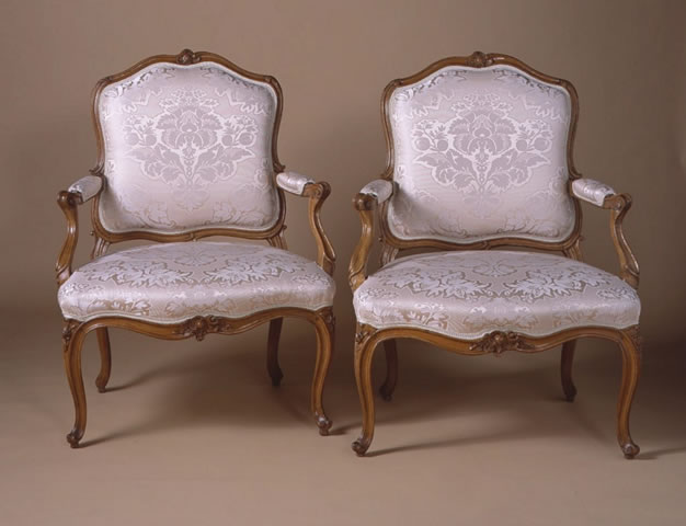 Pair of French Louis XV Period, Beechwood Fauteuils Stamped, “S Blanchard” - Click to enlarge and for full details.
