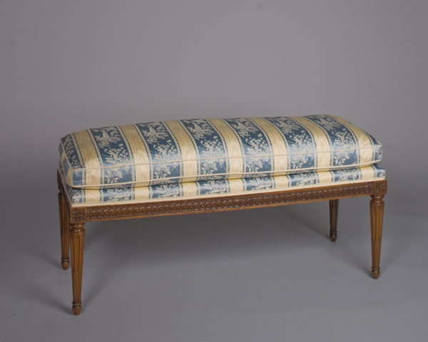 French Louis XVI Period, Beechwood Banquette Stamped by Jean-Baptiste Boulard - Click to enlarge and for full details.