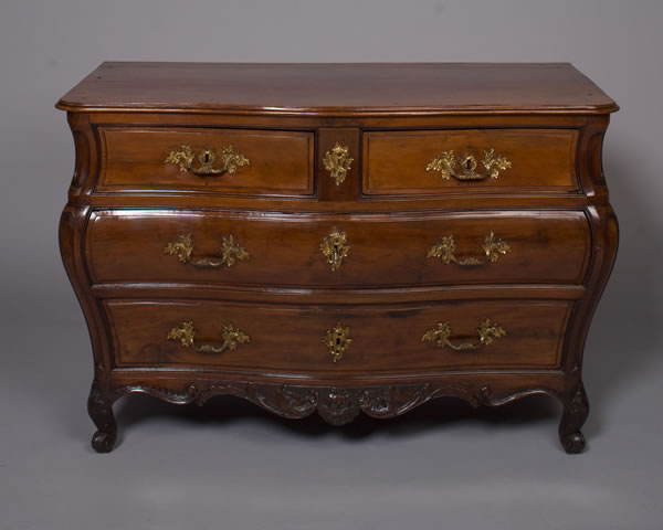 French Louis XV Period, Mahogany, Bordelais Commode - Click to enlarge and for full details.
