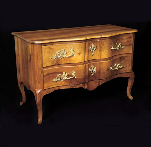 French Louis XV Period, Walnut Commode Attributed to Jean-François Hache - Click to enlarge and for full details.